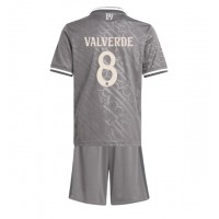 Camisa de Futebol Real Madrid Federico Valverde #8 Equipamento Alternativo Infantil 2024-25 Manga Curta (+ Calças curtas)